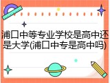 浦口中等专业学校是高中还是大学(浦口中专是高中吗)