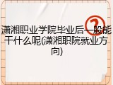 潇湘职业学院毕业后一般能干什么呢(潇湘职院就业方向)