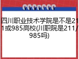 四川职业技术学院是不是211或985高校(川职院是211/985吗)