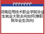 河南应用技术职业学院毕业生就业大致去向如何(豫职院毕业生流向)