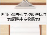 泗洪中等专业学校收费标准表(泗洪中专收费表)