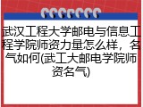 武汉工程大学邮电与信息工程学院师资力量怎么样，名气如何(武工大邮电学院师资名气)