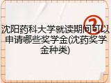 沈阳药科大学就读期间可以申请哪些奖学金(沈药奖学金种类)