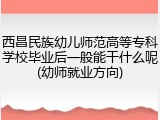 西昌民族幼儿师范高等专科学校毕业后一般能干什么呢(幼师就业方向)
