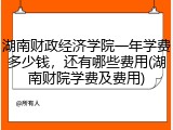 湖南财政经济学院一年学费多少钱，还有哪些费用(湖南财院学费及费用)