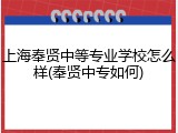 上海奉贤中等专业学校怎么样(奉贤中专如何)