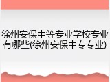 徐州安保中等专业学校专业有哪些(徐州安保中专专业)