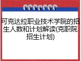 可克达拉职业技术学院的招生人数和计划解读(克职院招生计划)
