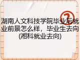 湖南人文科技学院毕业后就业前景怎么样，毕业生去向(湘科就业去向)