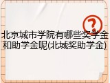 北京城市学院有哪些奖学金和助学金呢(北城奖助学金)