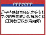 辽宁特殊教育师范高等专科学校的思想政治教育怎么样(辽特教思政教育如何)