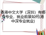 香港中文大学（深圳）有哪些专业，就业前景如何(港中深专业就业)