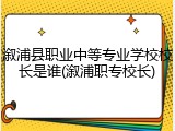 溆浦县职业中等专业学校校长是谁(溆浦职专校长)