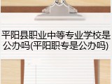 平阳县职业中等专业学校是公办吗(平阳职专是公办吗)