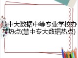 慧中大数据中等专业学校办学热点(慧中专大数据热点)