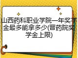 山西药科职业学院一年奖学金最多能拿多少(晋药院奖学金上限)