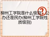 柳州工学院是什么级别，公办还是民办(柳州工学院性质级别)