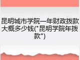 昆明城市学院一年财政拨款大概多少钱("昆明学院年拨款")