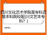 四川文化艺术学院是专科还是本科院校呢(川文艺本专科？)