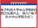 电子科技大学中山学院的校园文化是什么，简介("电子科大中山学院文化")