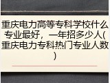 重庆电力高等专科学校什么专业最好，一年招多少人(重庆电力专科热门专业人数)