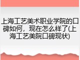 上海工艺美术职业学院的口碑如何，现在怎么样了(上海工艺美院口碑现状)