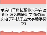 重庆电子科技职业大学在读期间怎么申请助学贷款(重庆电子科技职业大学助学贷款)