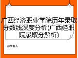 广西经济职业学院历年录取分数线深度分析(广西经职院录取分解析)