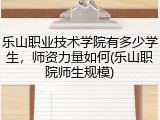 乐山职业技术学院有多少学生，师资力量如何(乐山职院师生规模)