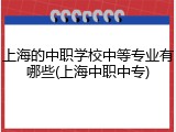 上海的中职学校中等专业有哪些(上海中职中专)