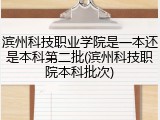 滨州科技职业学院是一本还是本科第二批(滨州科技职院本科批次)