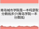 青岛城市学院是一本吗录取分数线多少(青岛学院一本分数线)