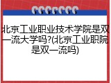 北京工业职业技术学院是双一流大学吗?(北京工业职院是双一流吗)