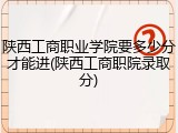 陕西工商职业学院要多少分才能进(陕西工商职院录取分)
