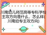 川南幼儿师范高等专科学校主攻方向是什么，怎么样(川南幼专主攻方向)