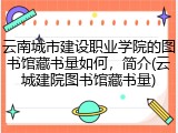云南城市建设职业学院的图书馆藏书量如何，简介(云城建院图书馆藏书量)