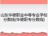山东华德职业中等专业学校分数线(华德职专分数线)