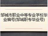 邹城市职业中等专业学校毕业编号(邹城职专毕业号)