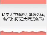 辽宁大学师资力量怎么样，名气如何(辽大师资名气)