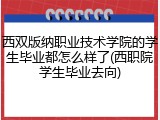 西双版纳职业技术学院的学生毕业都怎么样了(西职院学生毕业去向)