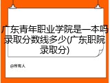 广东青年职业学院是一本吗录取分数线多少(广东职院录取分)