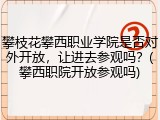 攀枝花攀西职业学院是否对外开放，让进去参观吗？(攀西职院开放参观吗)