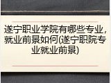 遂宁职业学院有哪些专业，就业前景如何(遂宁职院专业就业前景)