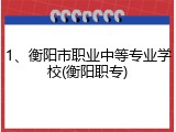 1、衡阳市职业中等专业学校(衡阳职专)