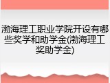 渤海理工职业学院开设有哪些奖学和助学金(渤海理工奖助学金)