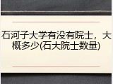 石河子大学有没有院士，大概多少(石大院士数量)