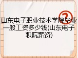 山东电子职业技术学院毕业一般工资多少钱(山东电子职院薪资)