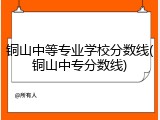 铜山中等专业学校分数线(铜山中专分数线)