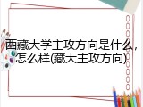 西藏大学主攻方向是什么，怎么样(藏大主攻方向)