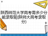 陕西师范大学高考需多少分能录取呢(陕师大高考录取分)